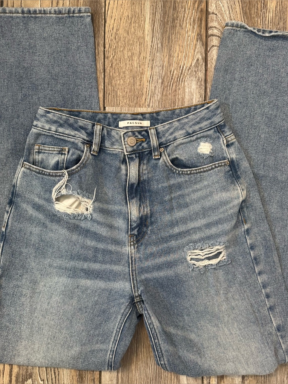 Pacsun Women's Light Blue Distressed Jeans